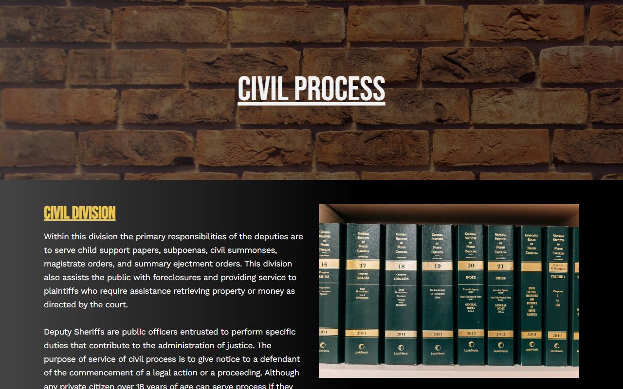Chowan County arrest records sheriff civil process source
