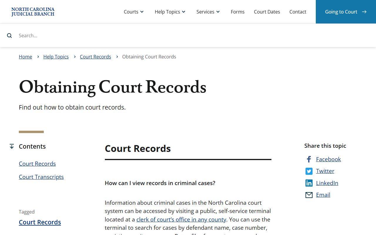 Chowan County court records obtaining court records source