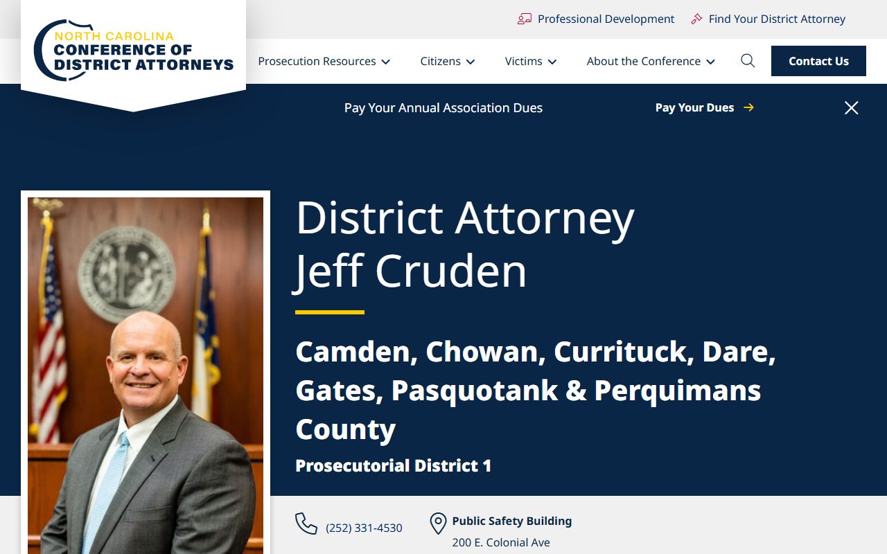 Chowan County criminal court records District Attorney Jeff Cruden