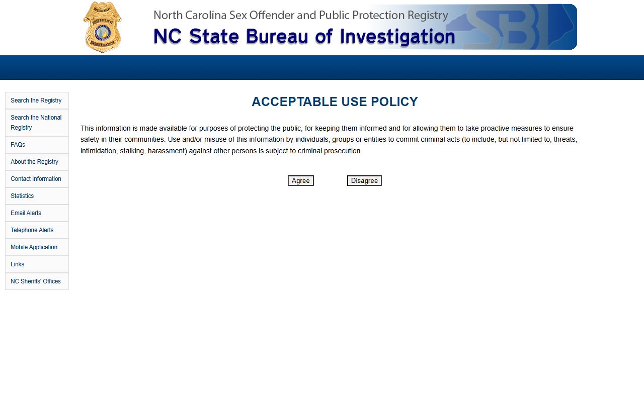 Chowan County criminal court records North Carolina SBI sex offender registry