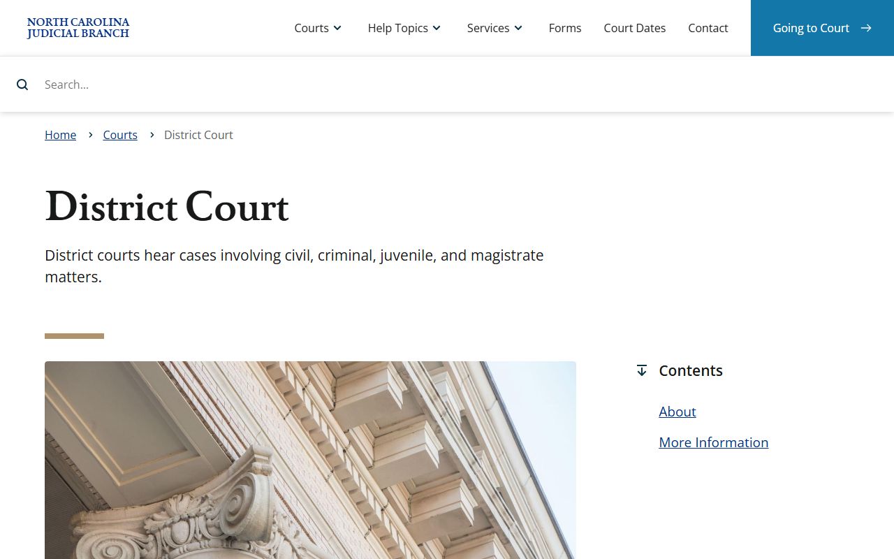 Chowan County District Court North Carolina District Court division