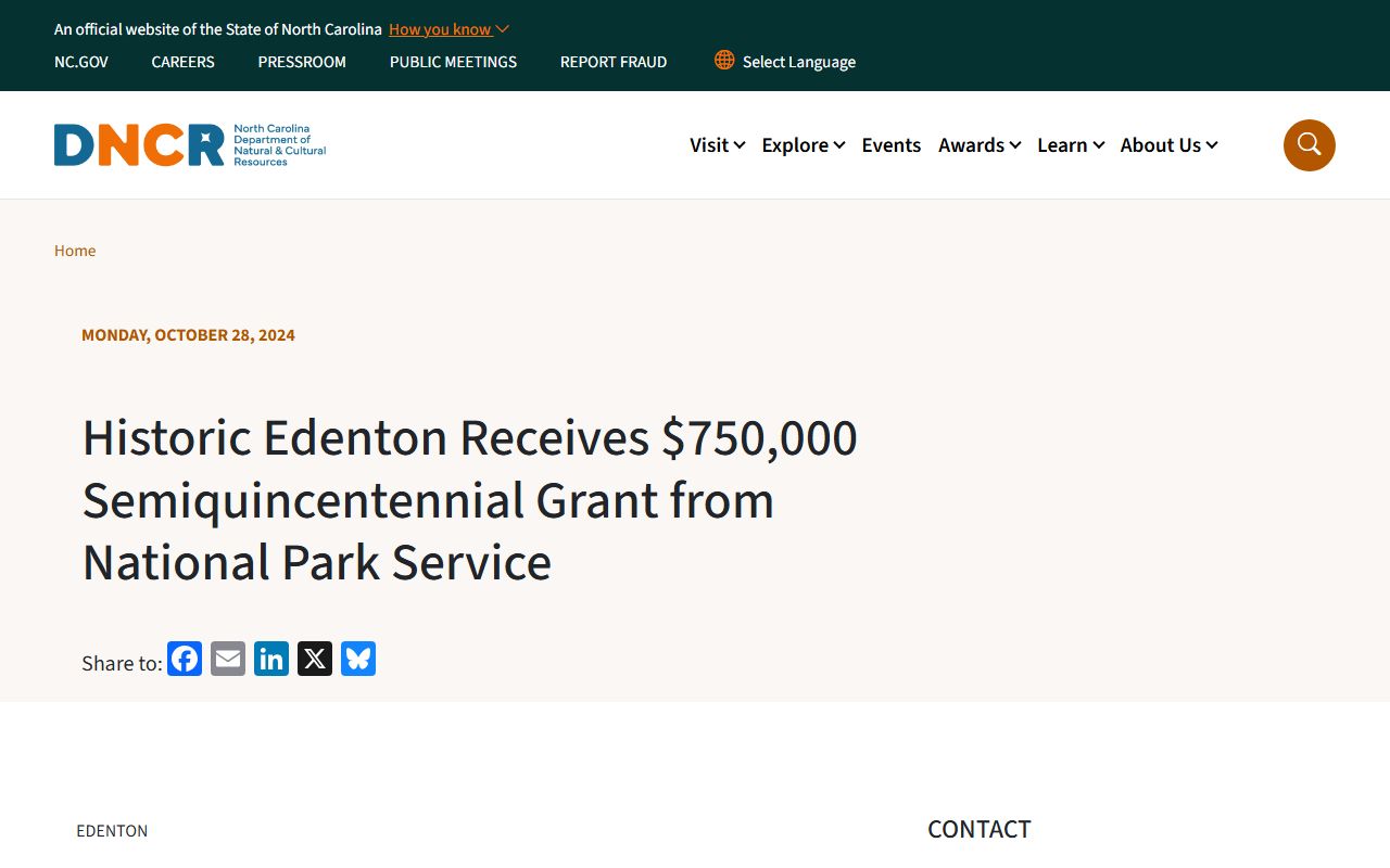 Chowan County court records Historic Edenton courthouse grant news